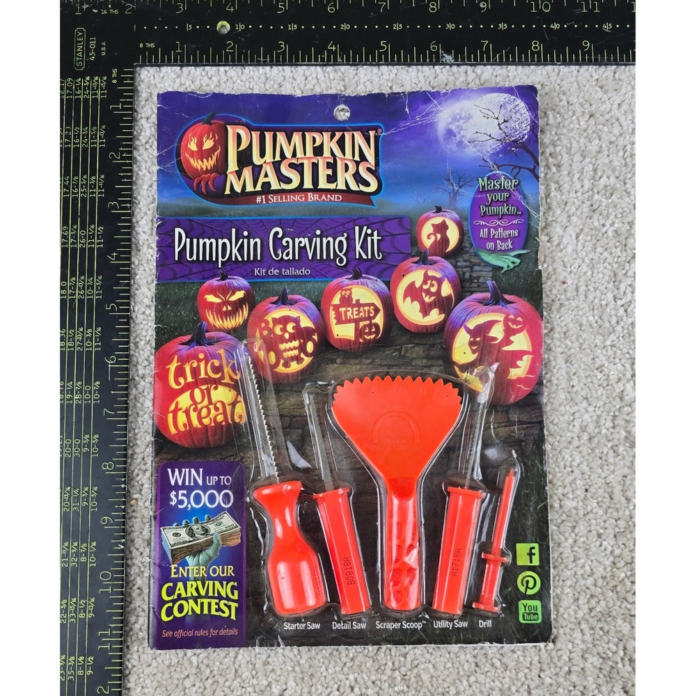 Lot Pumpkin Masters & Fun World Pumpkin Carving Kit Unisex OS Orange Green Tools